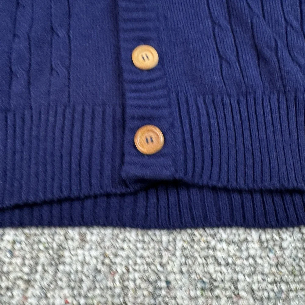 Vintage McGregor Sweater Mens Medium Knit Cardigan 80s 90s Grandpa Preppy Blue